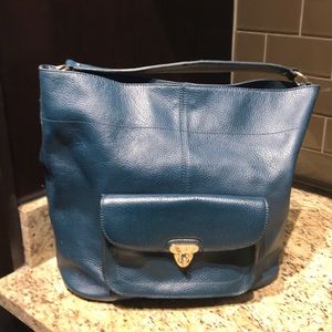 GUC TEAL GREEN BANANA REPUBLIC LEATHER BAG